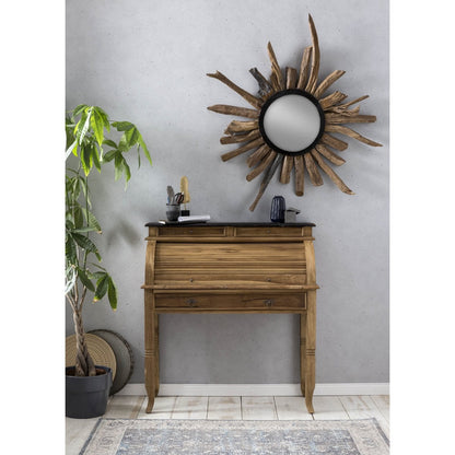 Sekretär aus recyceltem Teak mit Rollladen 100 cm | VIA X SELECTION