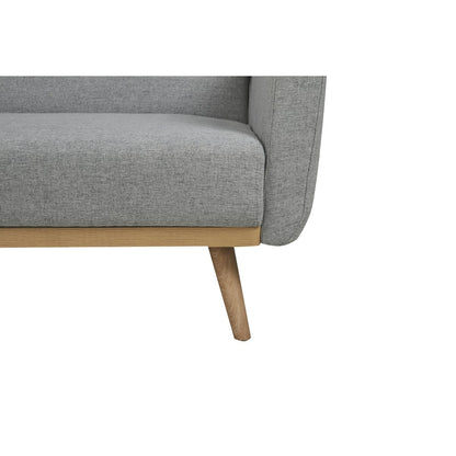 Schlafsofa in hellgrauem Feinstrukturstoff mit Holzgestell | VIA X SELECTION