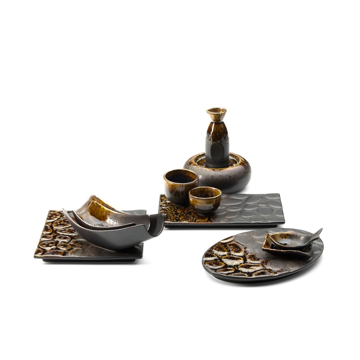 Sake-Ausgießer aus brauner Keramik 12,8 cm | VIA X SELECTION