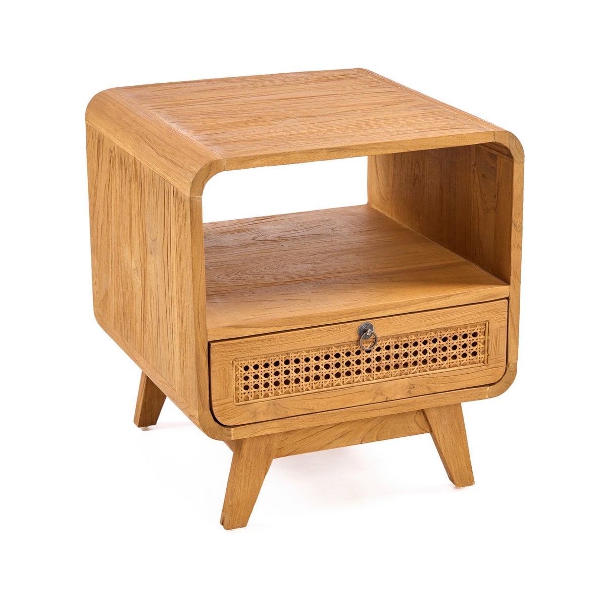 Runder Nachttisch aus Rattan, 50 × 50 × 55 cm | VIA X SELECTION