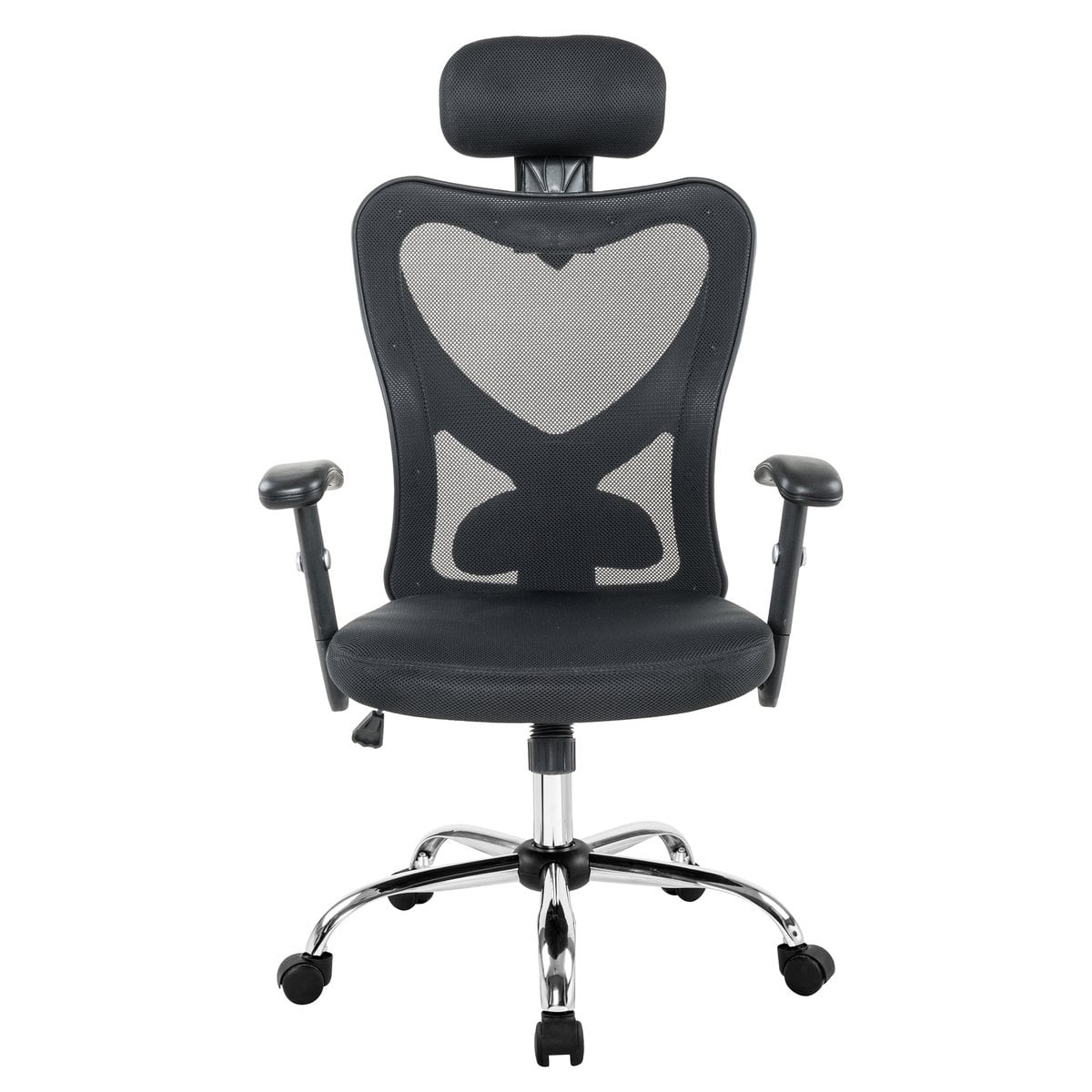 Bürostuhl mit Mesh und Kopfstütze Schwarz | VIA X SELECTION