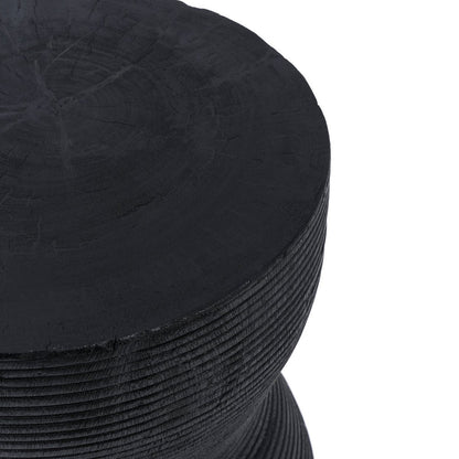 Hocker aus Suarholz schwarz mit organischer Maserung | VIA X SELECTION