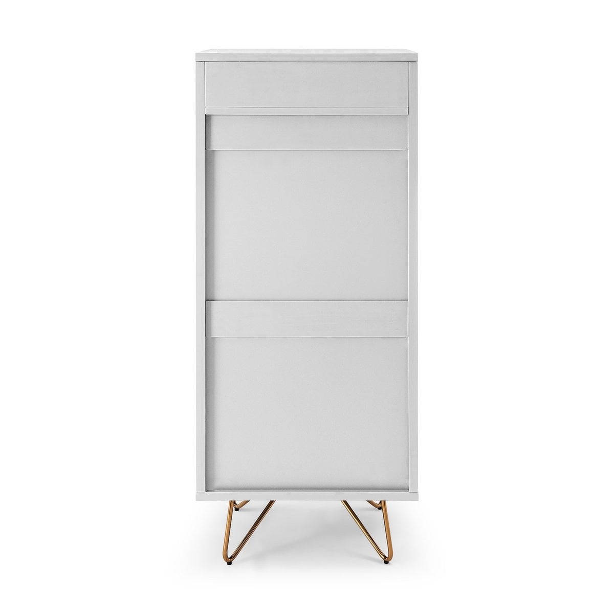 Hochkommode weiß mit Spiegelklappe, 40 × 45 × 110 cm | VIA X SELECTION