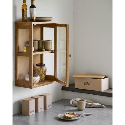 Wandschrank aus Eichenfurnier und Glas | VIA X SELECTION