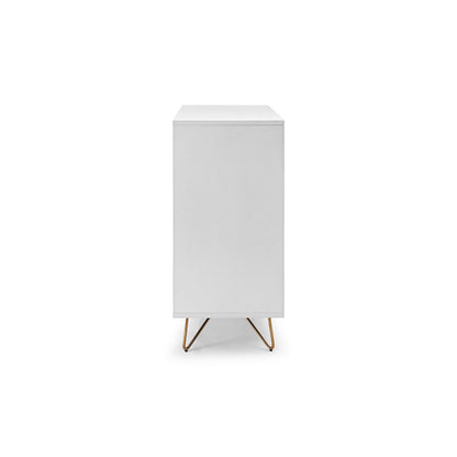 Kommode weiß mit 4 Schubladen, 40 × 90 × 90 cm | VIA X SELECTION
