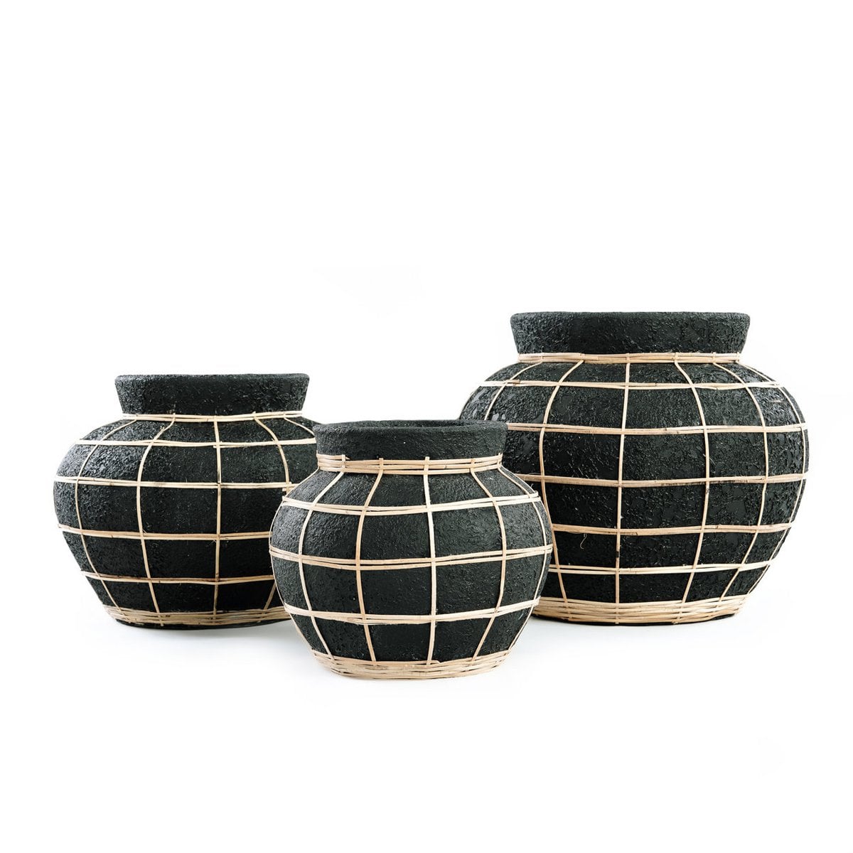 Große Terrakotta-Vase in Schwarz und in Natur | VIA X SELECTION