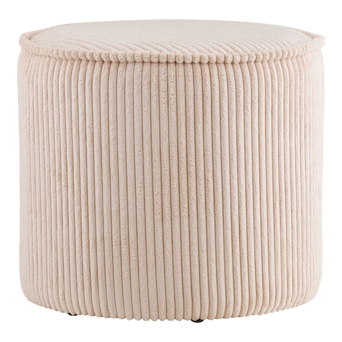 Runder Cord-Pouf in Beige | VIA X SELECTION
