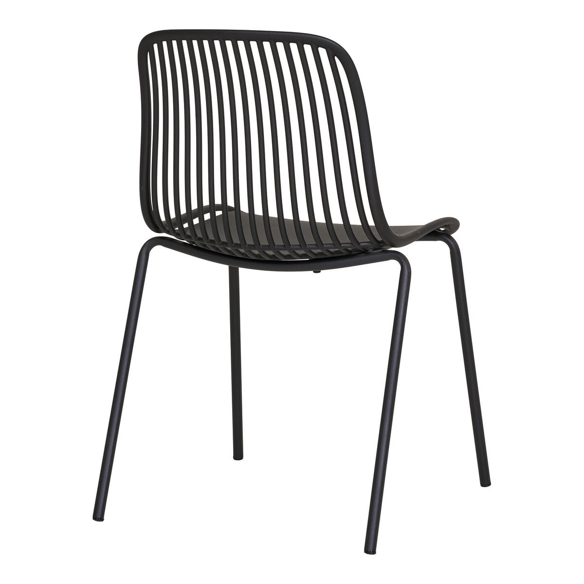Stapelbarer Gartenstuhl in Schwarz, 4er-Set | VIA X SELECTION