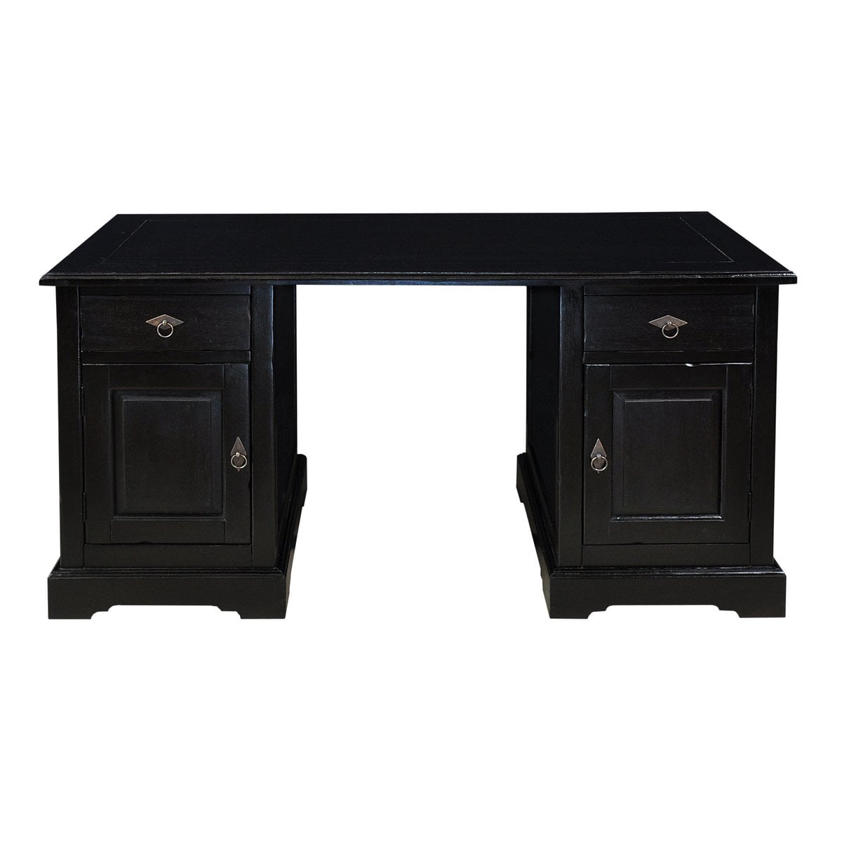 Schreibtisch aus Akazienholz mit Türen und Schubladen 150 cm | VIA X SELECTION