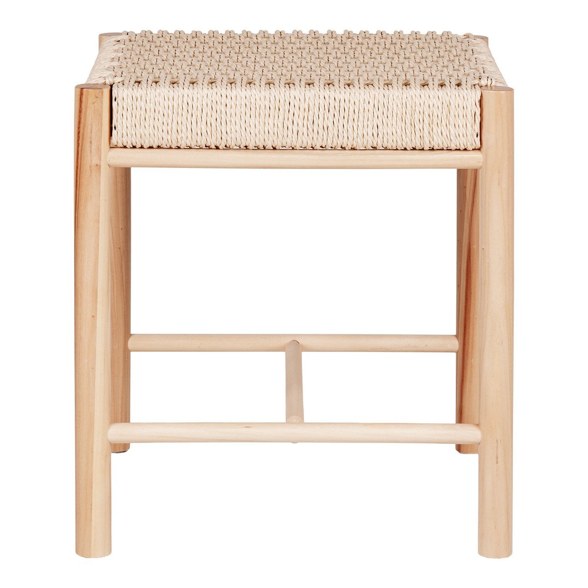 Hocker aus Pappelholz natur mit geflochtener Sitzfläche | VIA X SELECTION
