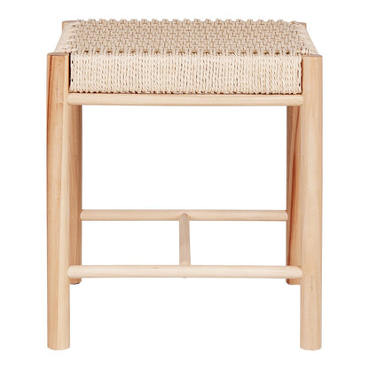 Hocker aus Pappelholz natur mit geflochtener Sitzfläche | VIA X SELECTION