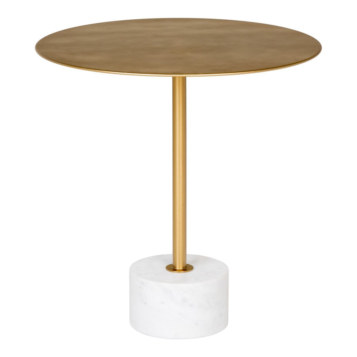 Runder Beistelltisch aus Marmor und Messing, 51 × 51 × 52 cm | VIA X SELECTION