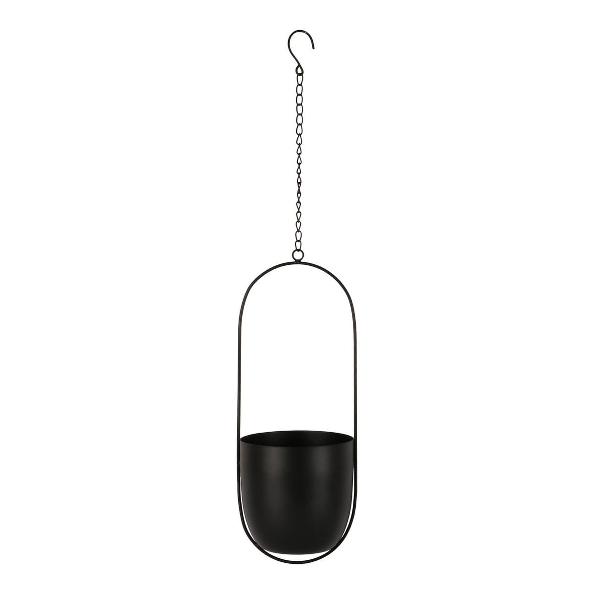 Hänge-Pflanzgefäß aus Metall, Schwarz, 14,5 × 15,5 × 37,5 cm | VIA X SELECTION