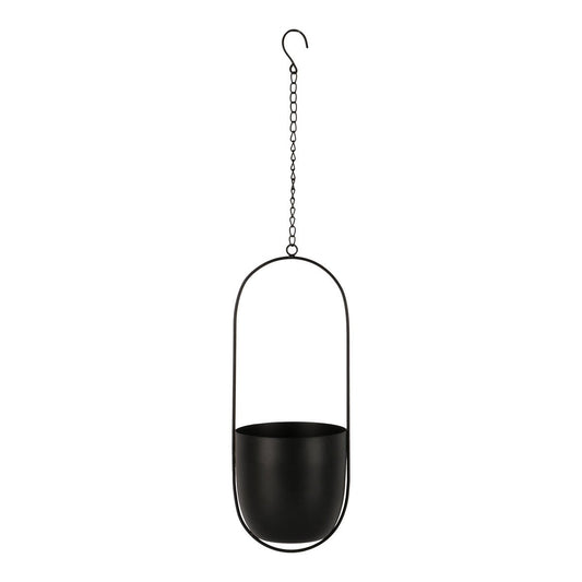 Hänge-Pflanzgefäß aus Metall, Schwarz, 14,5 × 15,5 × 37,5 cm | VIA X SELECTION