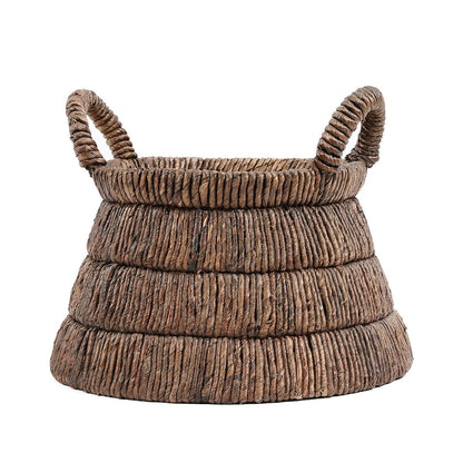 Korb aus Palmblatt dunkelbraun, 42 × 42 × 33 cm | VIA X SELECTION