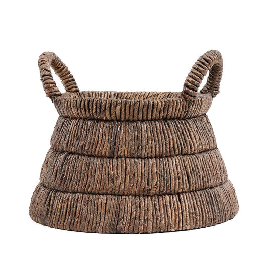 Korb aus Palmblatt dunkelbraun, 42 × 42 × 33 cm | VIA X SELECTION