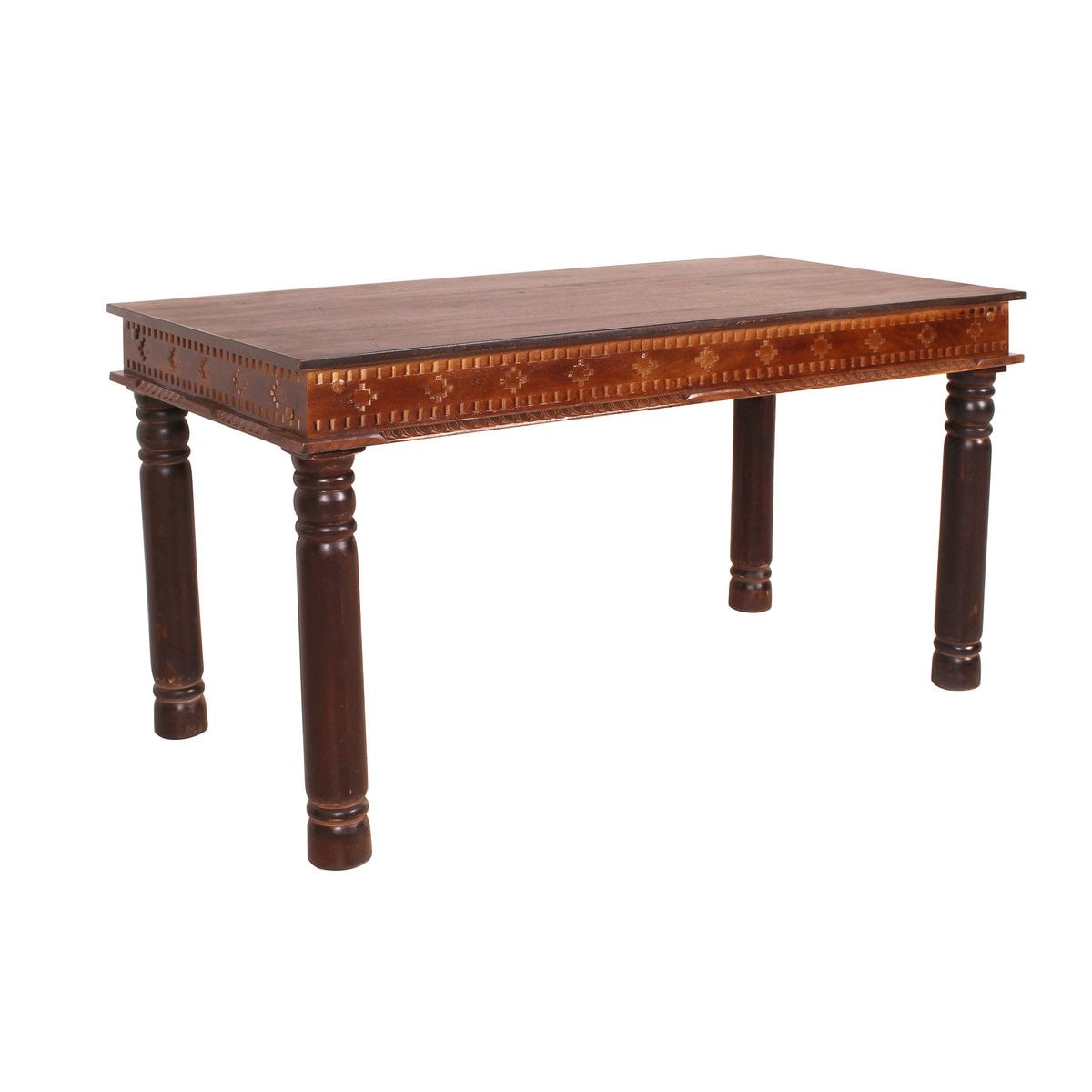 Esstisch Altholz Schnitzdetails, 140 × 70 cm | VIA X SELECTION