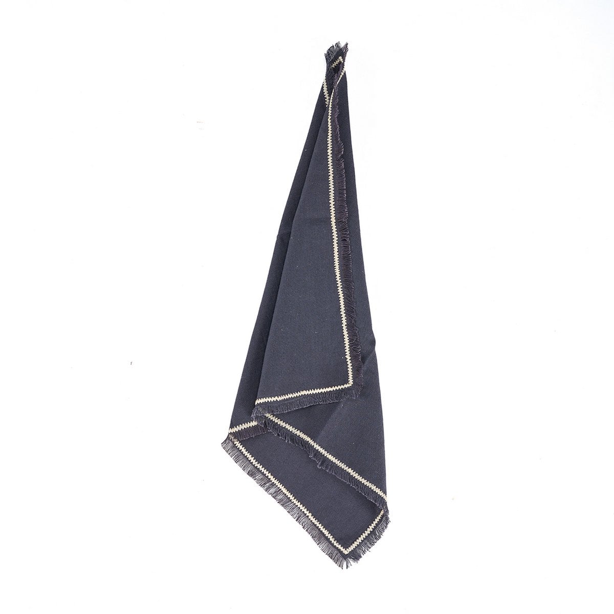 Leinenserviette in Schwarz und Natur, 45 × 45 cm | VIA X SELECTION