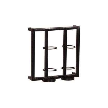 Wand-Weinregal aus schwarzem Metall für 2 Flaschen, 15 × 35 × 35 cm | VIA X SELECTION