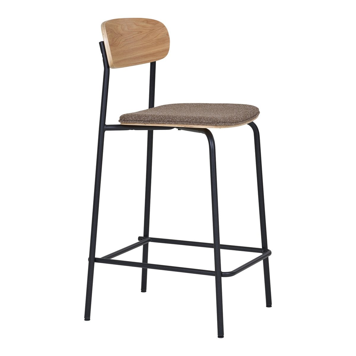 Tresenhocker braun im 2er-Set mit Rückenlehne aus Holz | VIA X SELECTION