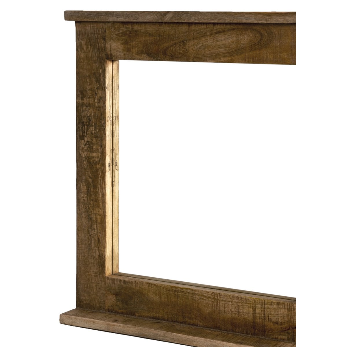 Wandspiegel aus Mangoholz mit Ablage, 70 × 69 cm | VIA X SELECTION