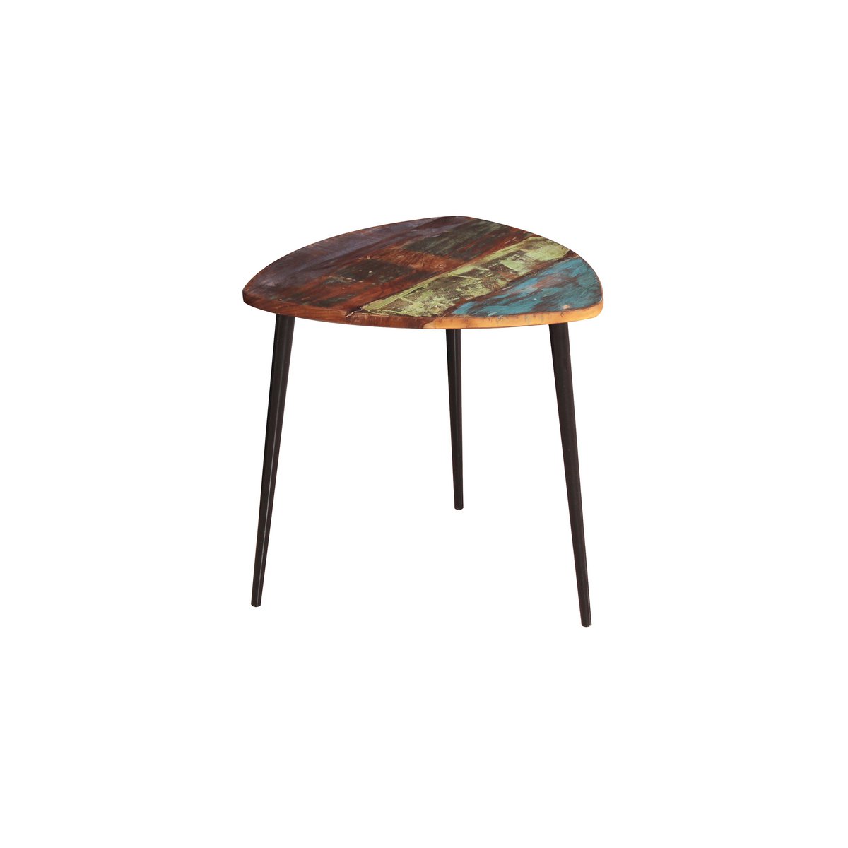 Couchtisch aus recyceltem Holz und Metall, 50 × 50 × 49 cm | VIA X SELECTION