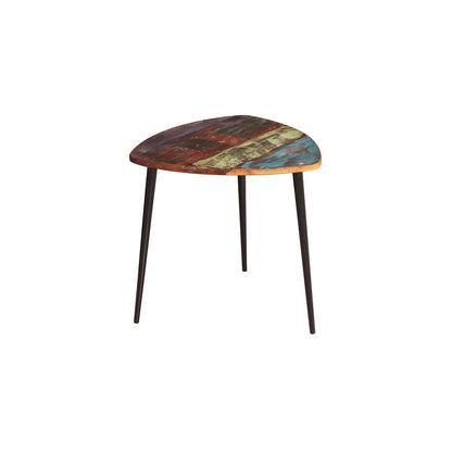 Couchtisch aus recyceltem Holz und Metall, 50 × 50 × 49 cm | VIA X SELECTION