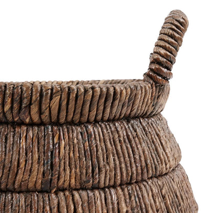 Korb aus Palmblatt dunkelbraun, 42 × 42 × 33 cm | VIA X SELECTION