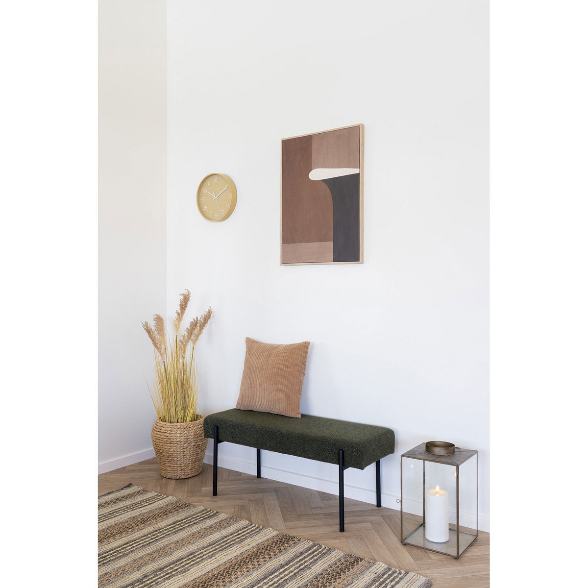 Sitzbank aus Stoff dunkelgrün 100 cm | VIA X SELECTION