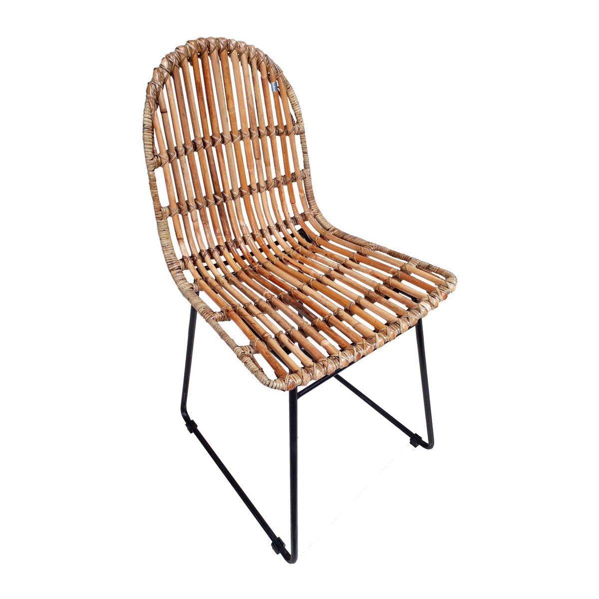 TOM TAILOR Home Esszimmerstuhl aus Rattan mit dichtem Geflecht und schwarzem Metallgestell im 2er-Set | VIA X SELECTION