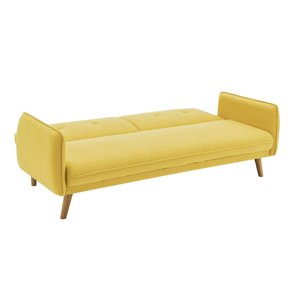 3-Sitzer-Sofa aus gelbem Strukturstoff mit Schlaffunktion | VIA X SELECTION