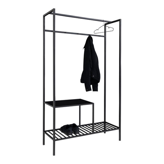 Offener Kleiderschrank aus schwarzem Stahl, 101 × 38 × 170 cm | VIA X SELECTION