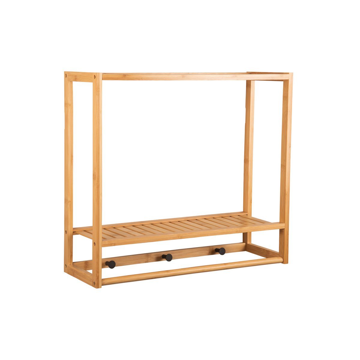 Wandgarderobe aus Bambus natur, 60 × 20 × 54 cm | VIA X SELECTION