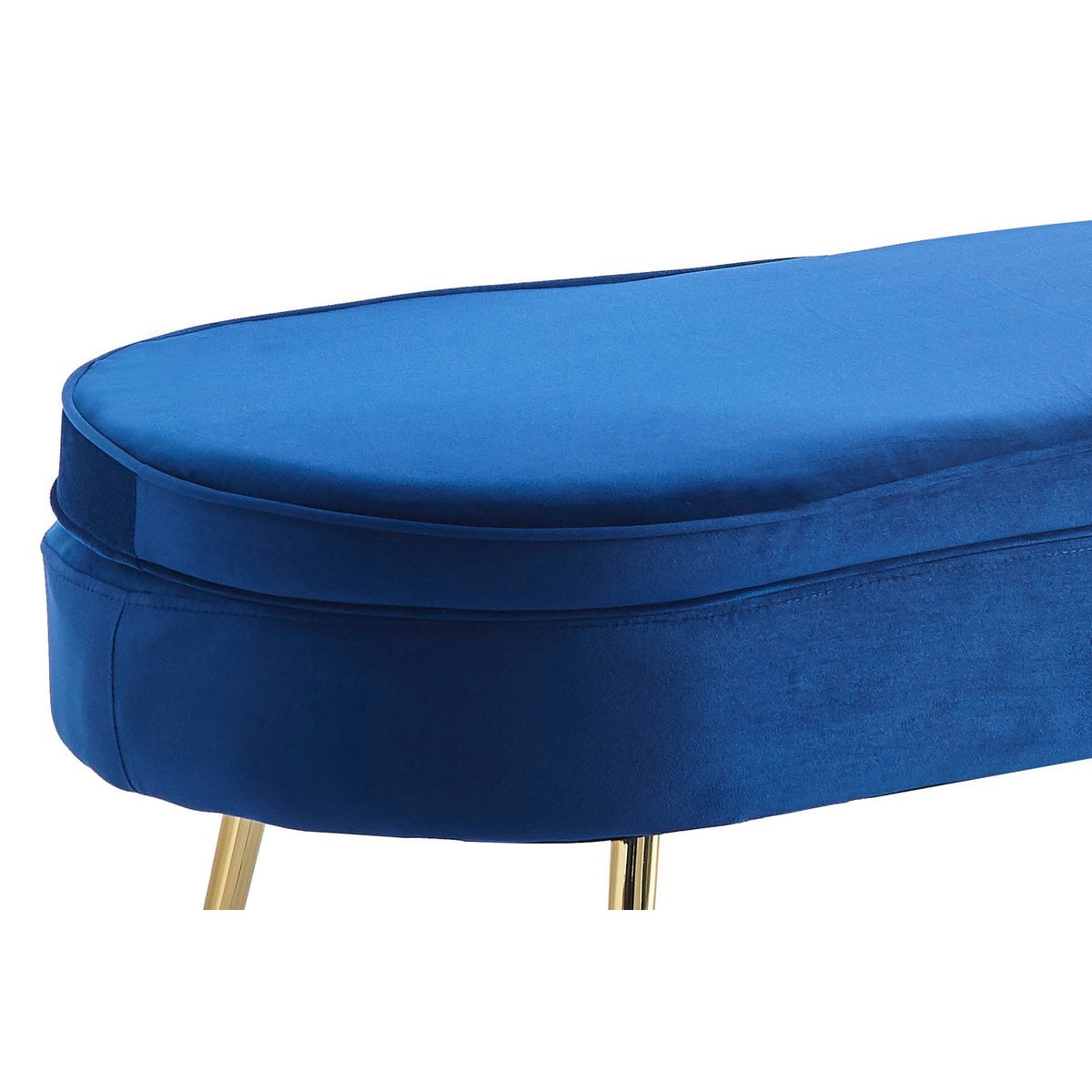 Ovaler Samt-Pouf Dunkelblau | VIA X SELECTION