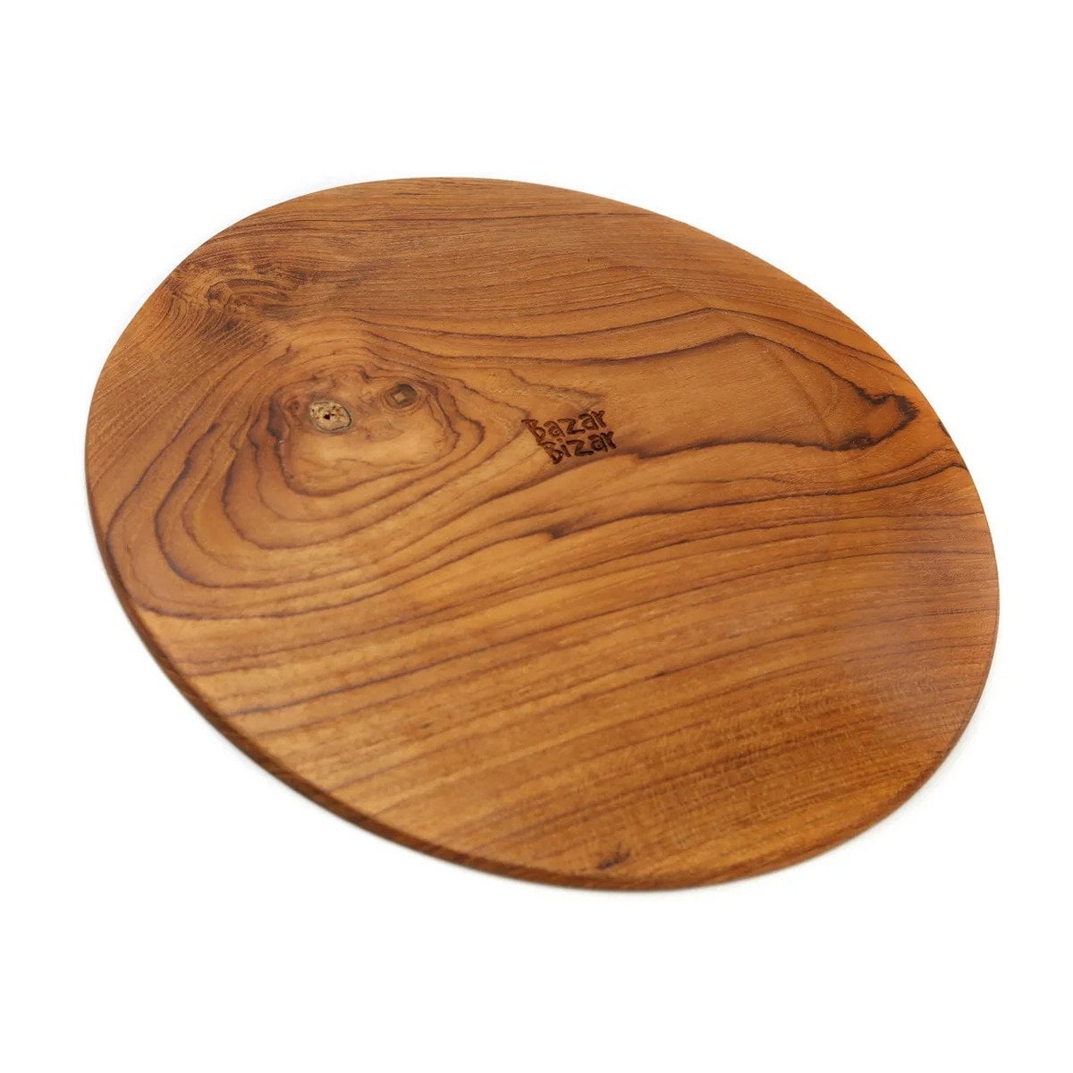 Großer runder Teller aus Teakholz, Ø 35 cm | VIA X SELECTION