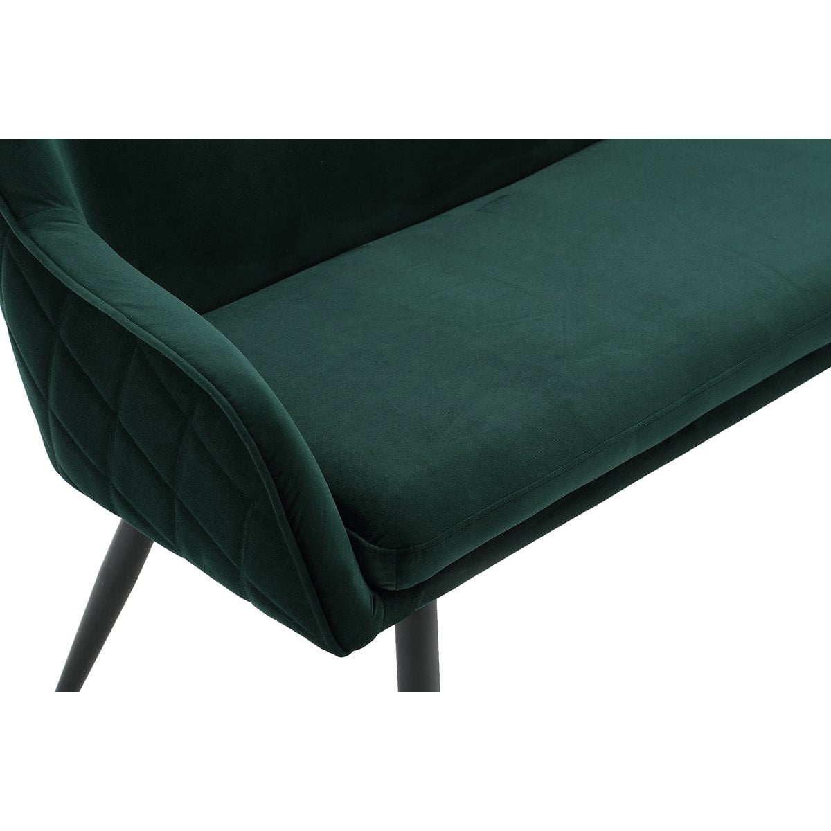 Sitzbank aus Samt dunkelgrün 160 cm mit Rautensteppung | VIA X SELECTION