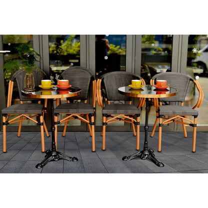 Bistrostuhl in Rattanoptik mit beigem Aluminiumgestell im 2er-Set | VIA X SELECTION