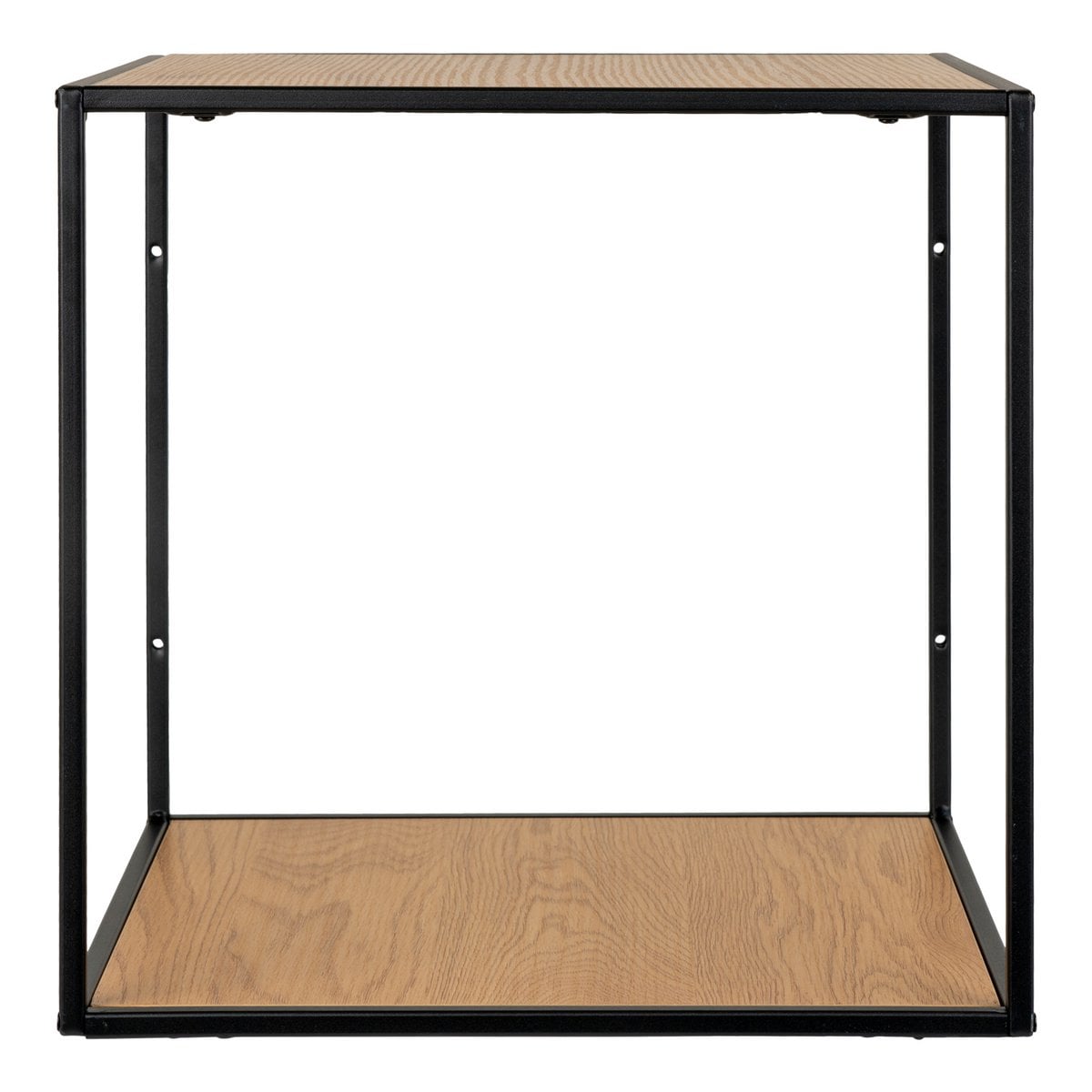 Würfelförmiges Wandregal eichenfarben-schwarz, 36 × 36 × 36 cm | VIA X SELECTION