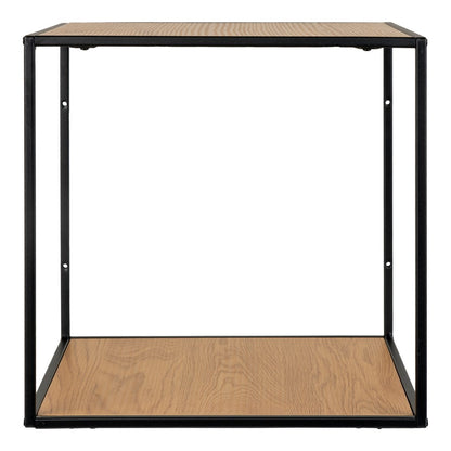 Würfelförmiges Wandregal eichenfarben-schwarz, 36 × 36 × 36 cm | VIA X SELECTION