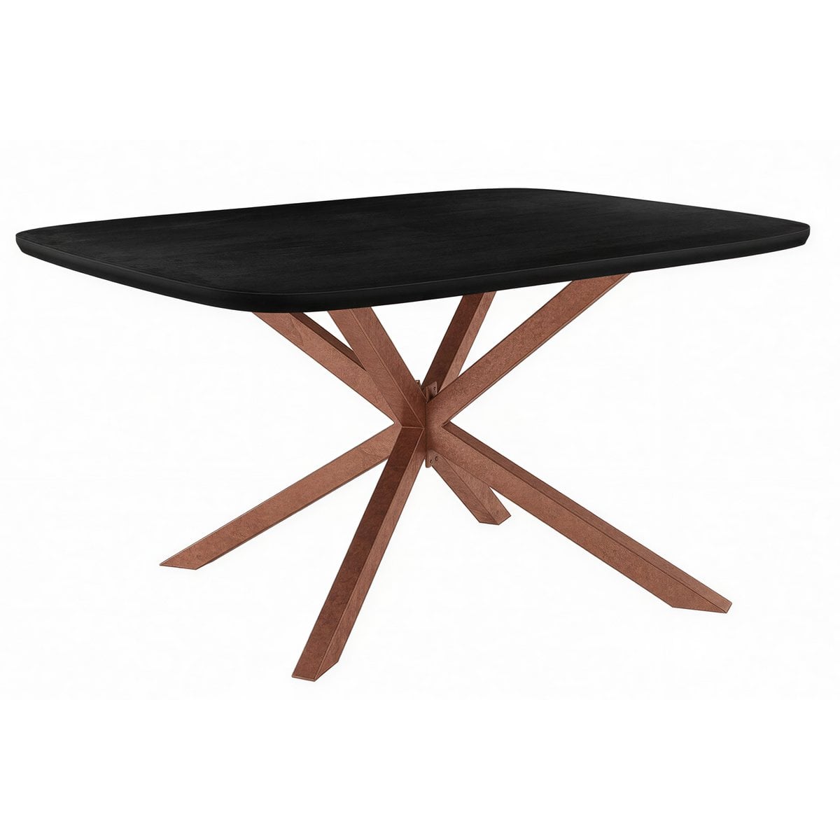 Esstisch Mangoholz schwarz Sterngestell antikbraun, 220 × 100 cm | VIA X SELECTION