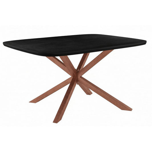 Esstisch Mangoholz schwarz Sterngestell antikbraun, 220 × 100 cm | VIA X SELECTION