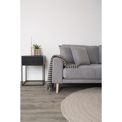 Plaid aus Baumwollmix in Schwarz und Beige, 130 × 180 cm | VIA X SELECTION