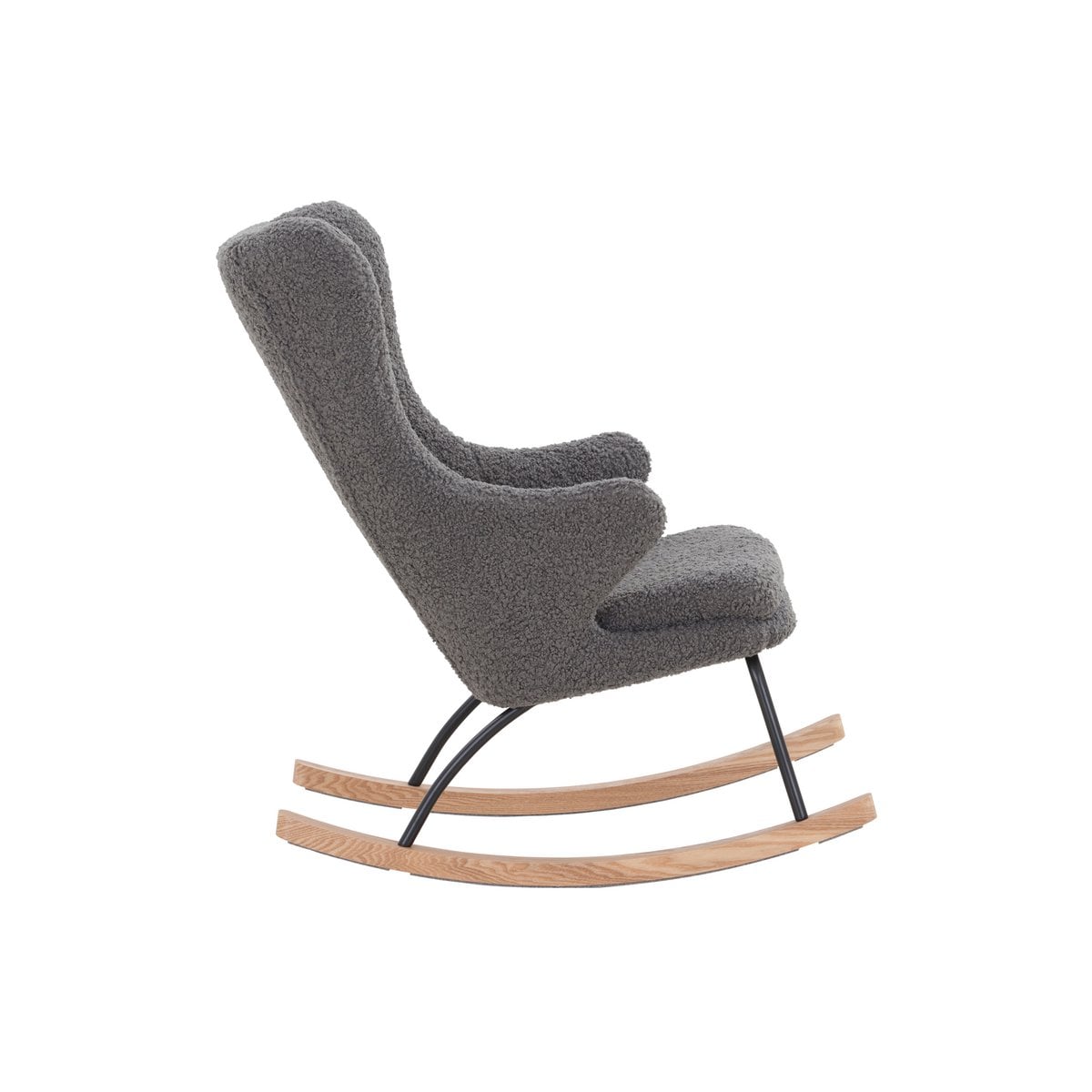 Schaukelstuhl in Teddyfell-Optik in Grau | VIA X SELECTION