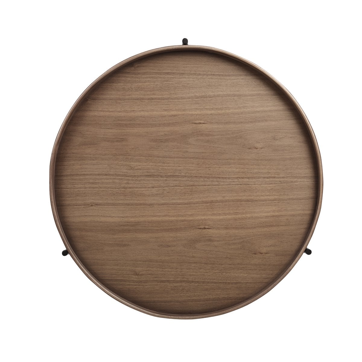 Runder Couchtisch im Walnusston mit zwei Ebenen, Ø, 69 × 39 cm | VIA X SELECTION