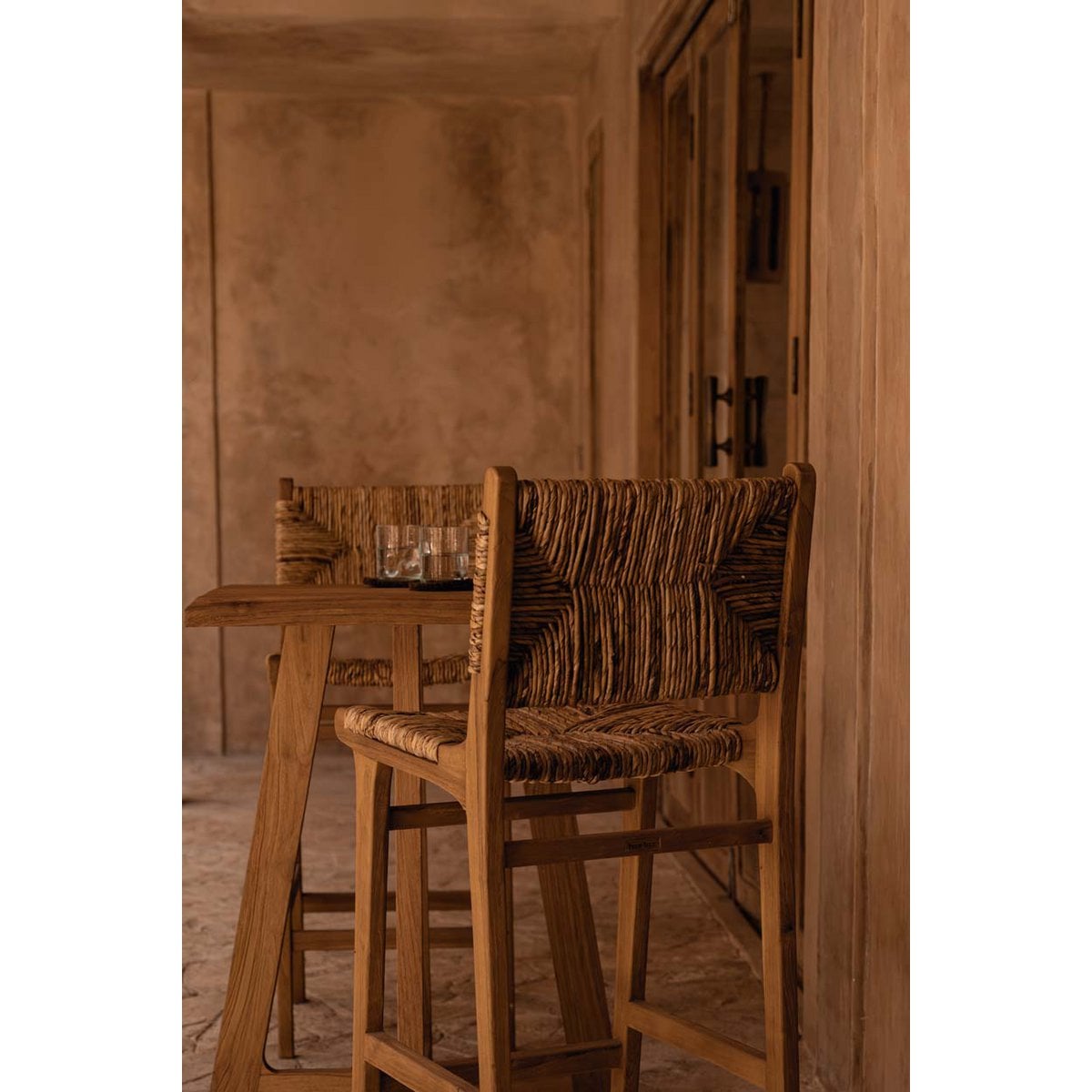 Bartisch recyceltes Teakholz quadratisch, 70 × 70 × 100 cm | VIA X SELECTION