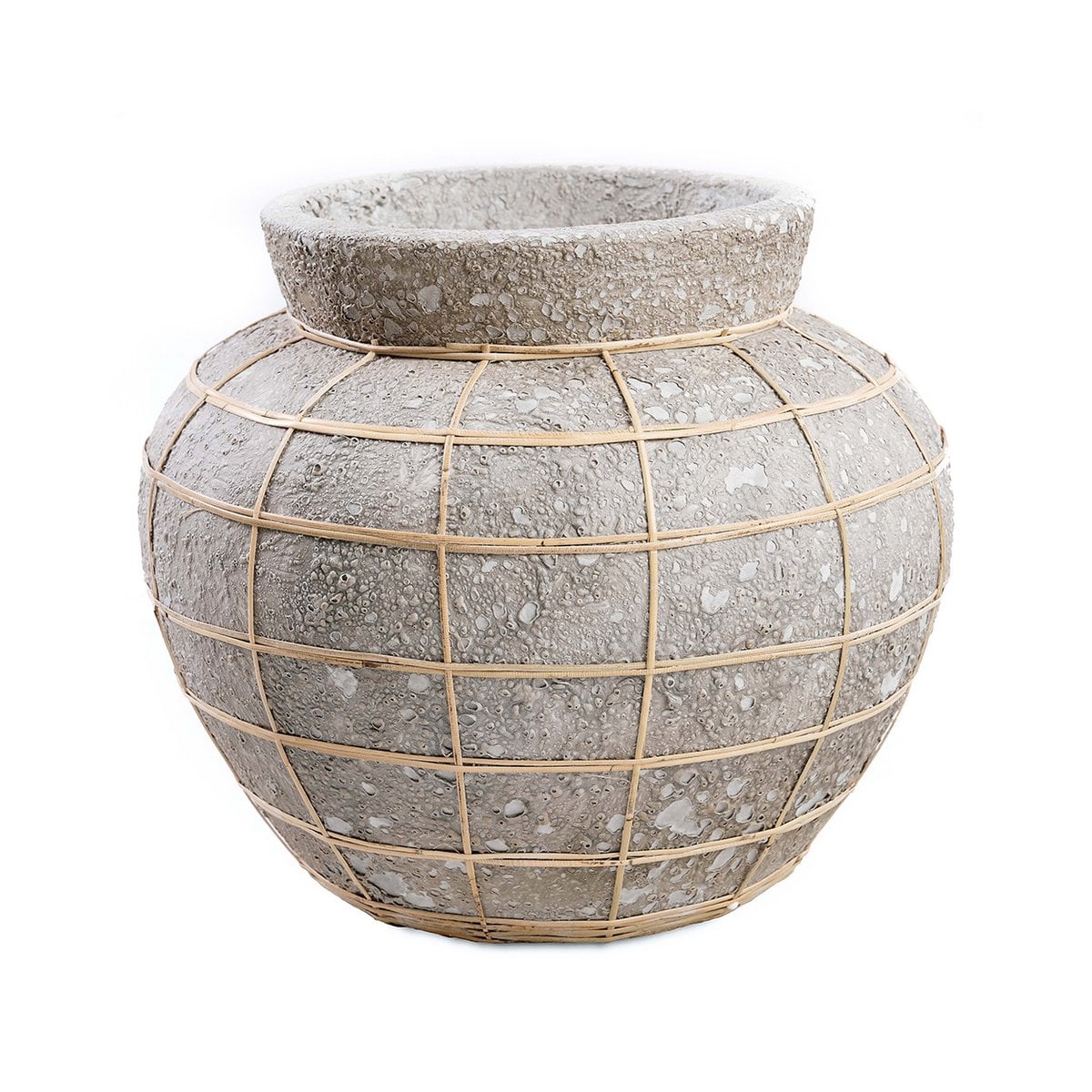 Große Terrakotta-Vase in Betongrau und in Natur | VIA X SELECTION