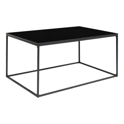 Couchtisch aus Stahl mit schwarzer Glasplatte, 90 × 60 × 45 cm | VIA X SELECTION