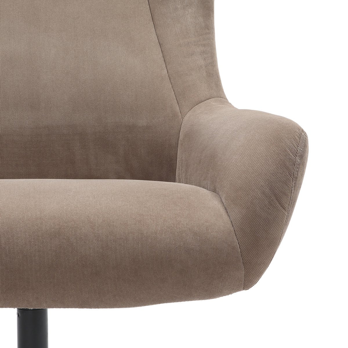 Drehsessel mit Hocker in Cord-Optik braun | VIA X SELECTION