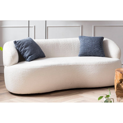 2-Sitzer-Sofa in weißem Bouclé mit gerundeter Form | VIA X SELECTION