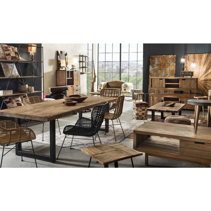 Rattansessel schwarz mit Metallgestell | VIA X SELECTION